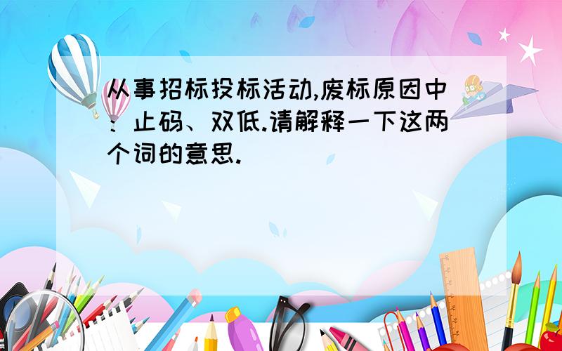 从事招标投标活动,废标原因中：止码、双低.请解释一下这两个词的意思.