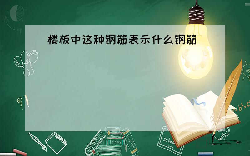 楼板中这种钢筋表示什么钢筋