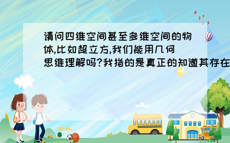 请问四维空间甚至多维空间的物体,比如超立方,我们能用几何思维理解吗?我指的是真正的知道其存在形态,在大脑中有概念,而不是通过各种数学方法知道它有多少条边,多少条棱这些数据而已.