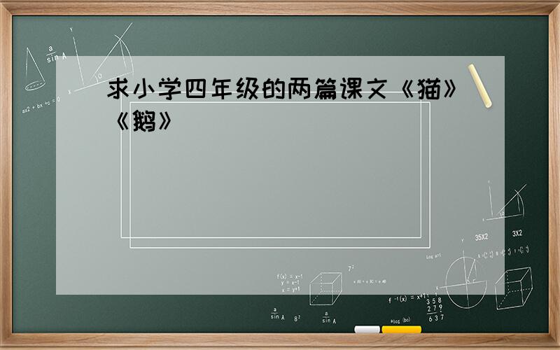 求小学四年级的两篇课文《猫》《鹅》