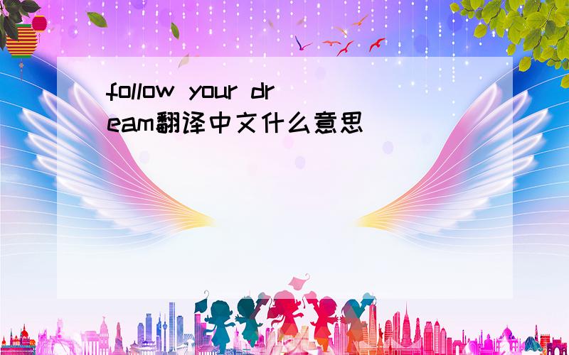 follow your dream翻译中文什么意思