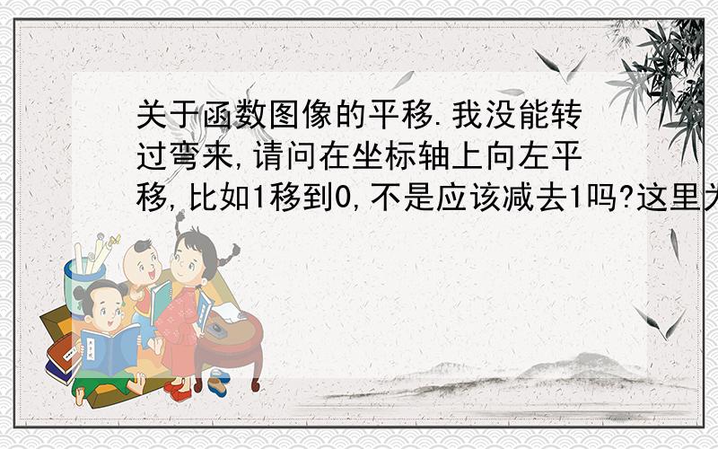 关于函数图像的平移.我没能转过弯来,请问在坐标轴上向左平移,比如1移到0,不是应该减去1吗?这里为什么是加上1?