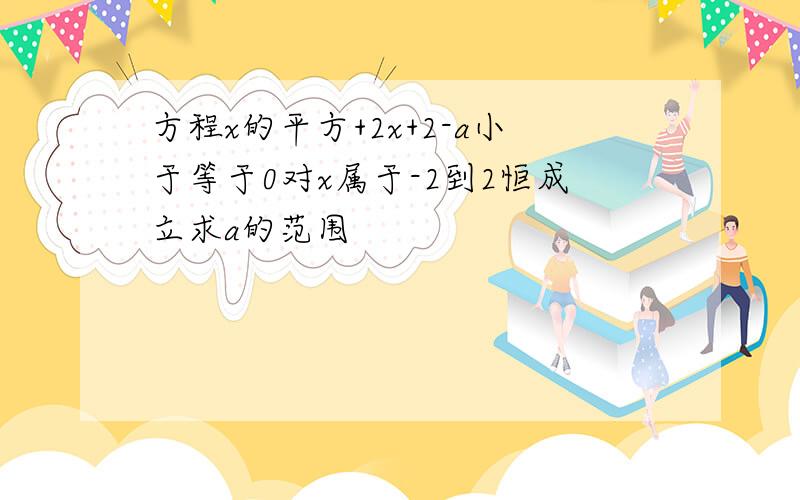 方程x的平方+2x+2-a小于等于0对x属于-2到2恒成立求a的范围