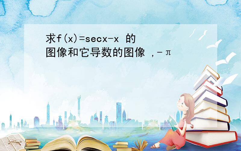 求f(x)=secx-x 的图像和它导数的图像 ,-π