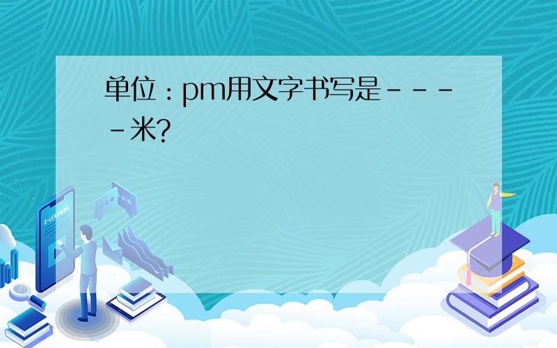 单位：pm用文字书写是----米?