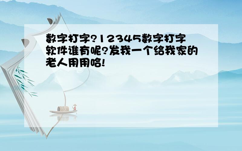 数字打字?12345数字打字软件谁有呢?发我一个给我家的老人用用哈!