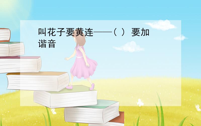 叫花子要黄连——( ) 要加谐音