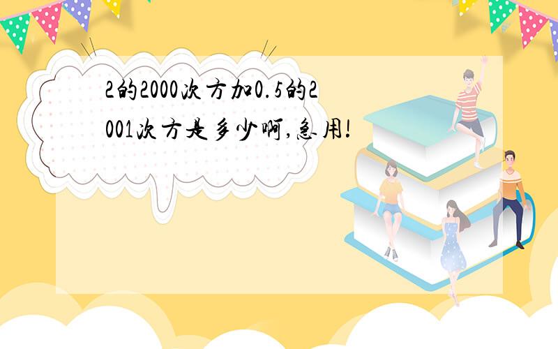 2的2000次方加0.5的2001次方是多少啊,急用!