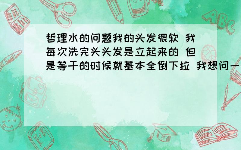 哲理水的问题我的头发很软 我每次洗完头头发是立起来的 但是等干的时候就基本全倒下拉 我想问一下哲理水可不可以在洗完头用毛巾擦下头发还稍微有点湿的时候喷啊