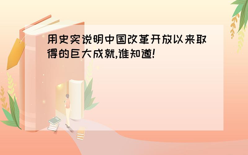 用史实说明中国改革开放以来取得的巨大成就,谁知道!