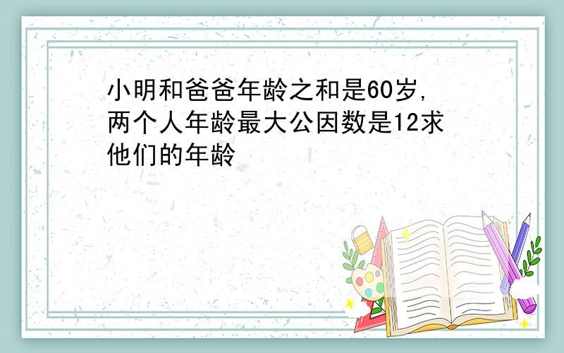 小明和爸爸年龄之和是60岁,两个人年龄最大公因数是12求他们的年龄