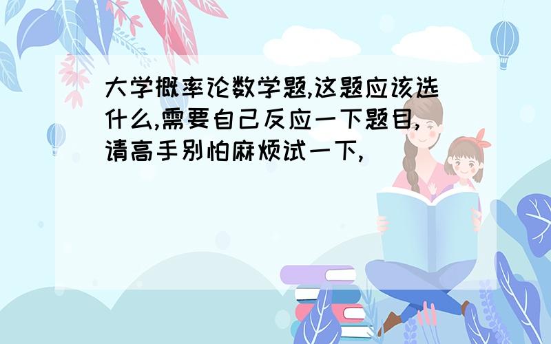 大学概率论数学题,这题应该选什么,需要自己反应一下题目,请高手别怕麻烦试一下,