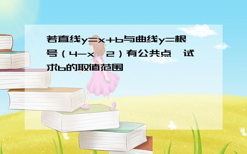 若直线y=x+b与曲线y=根号（4-x^2）有公共点,试求b的取值范围