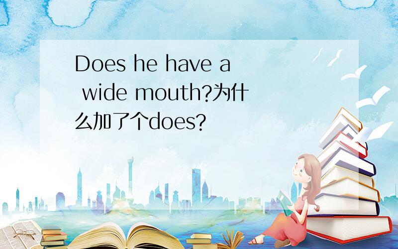 Does he have a wide mouth?为什么加了个does?