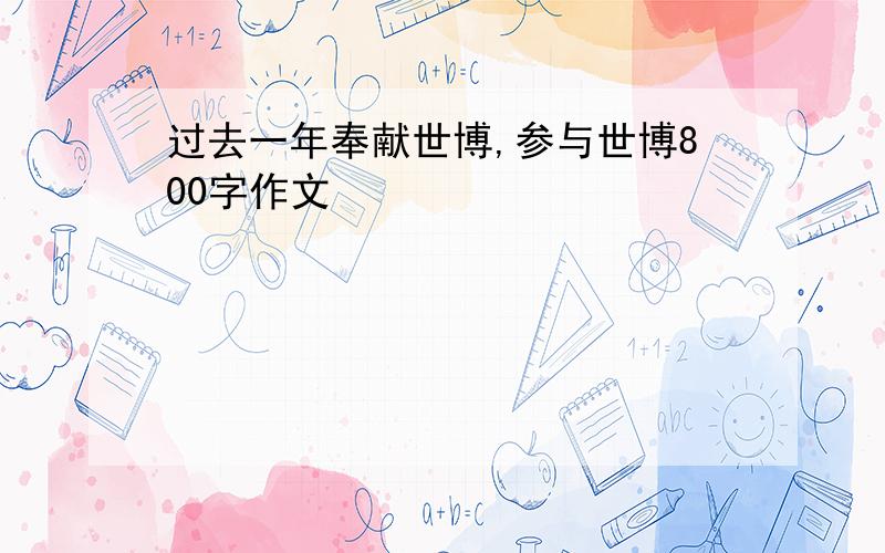 过去一年奉献世博,参与世博800字作文