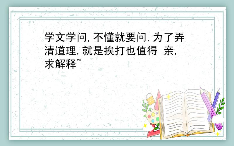 学文学问,不懂就要问,为了弄清道理,就是挨打也值得 亲,求解释~