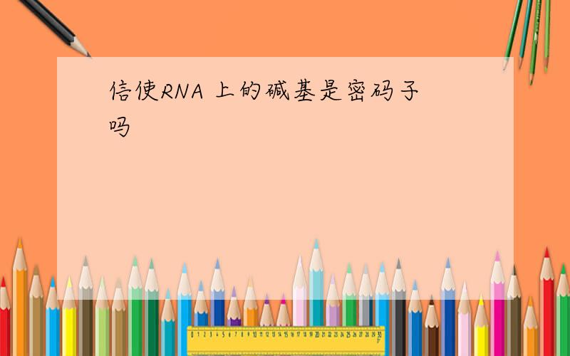 信使RNA 上的碱基是密码子吗