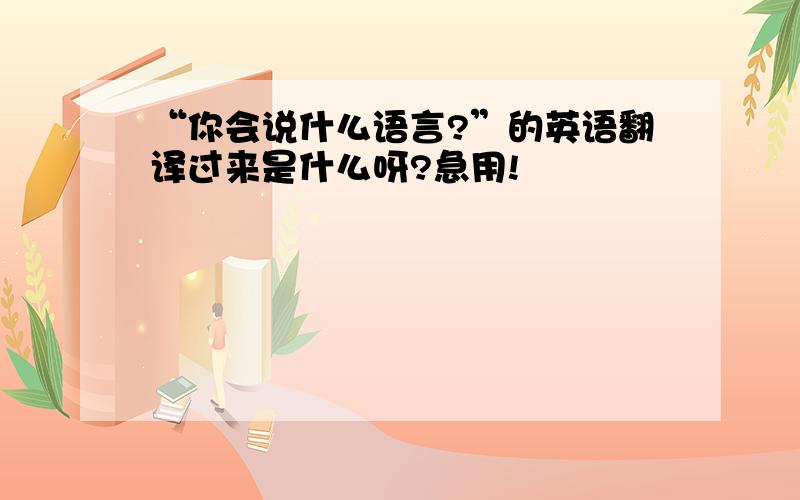 “你会说什么语言?”的英语翻译过来是什么呀?急用!