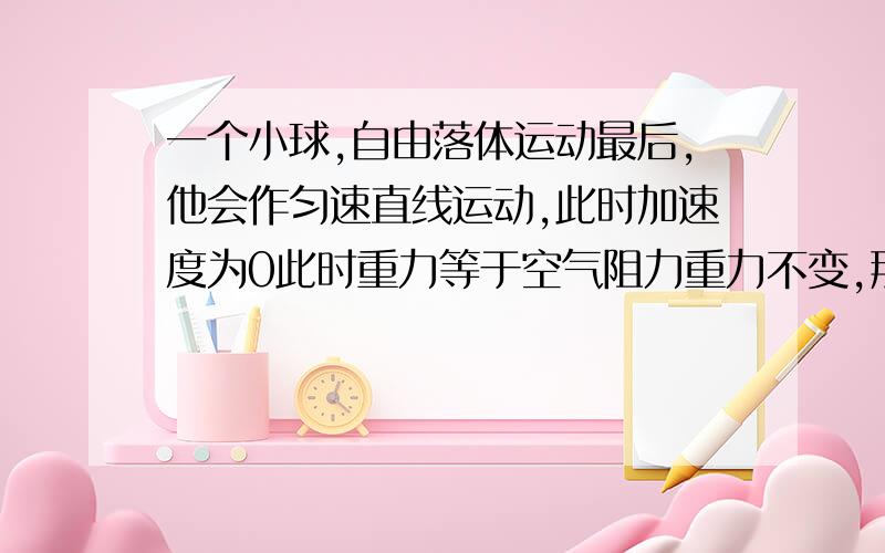 一个小球,自由落体运动最后,他会作匀速直线运动,此时加速度为0此时重力等于空气阻力重力不变,那可见空气阻力一直在增大为什么在自由落体的过程中 空气阻力会增大呢?