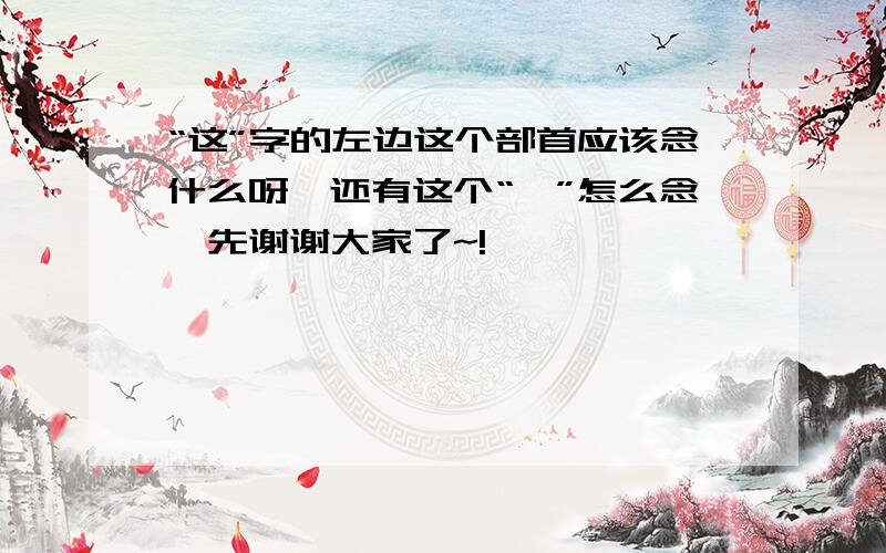 “这”字的左边这个部首应该念什么呀,还有这个“丶”怎么念,先谢谢大家了~!