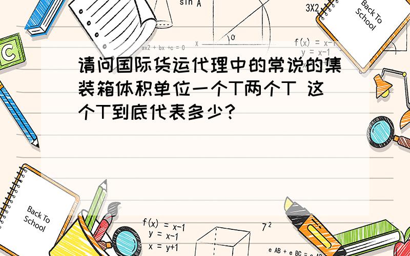 请问国际货运代理中的常说的集装箱体积单位一个T两个T 这个T到底代表多少?