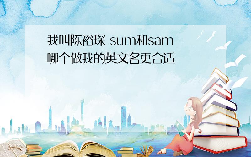 我叫陈裕琛 sum和sam 哪个做我的英文名更合适