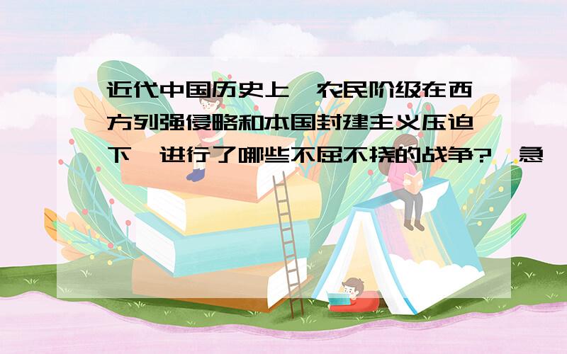 近代中国历史上,农民阶级在西方列强侵略和本国封建主义压迫下,进行了哪些不屈不挠的战争?,急