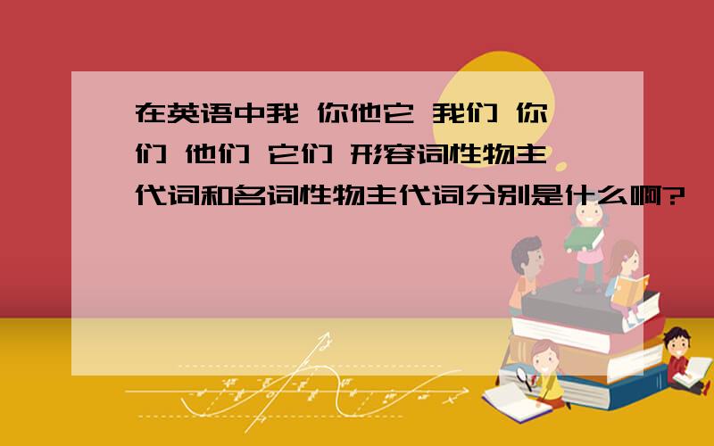 在英语中我 你他它 我们 你们 他们 它们 形容词性物主代词和名词性物主代词分别是什么啊?