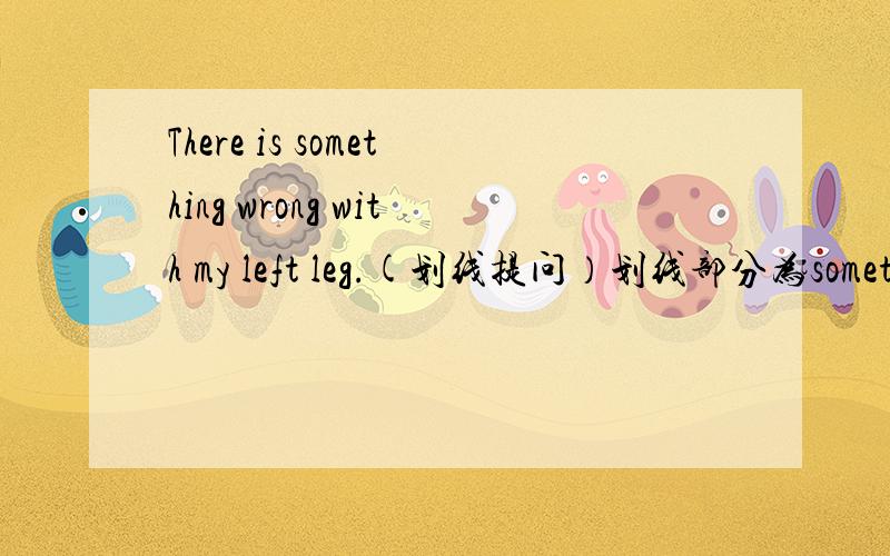 There is something wrong with my left leg.(划线提问）划线部分为something