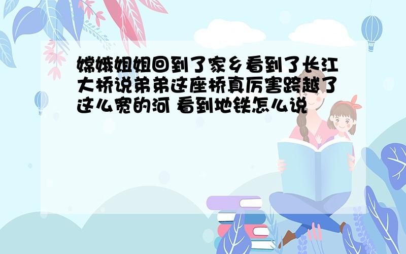 嫦娥姐姐回到了家乡看到了长江大桥说弟弟这座桥真厉害跨越了这么宽的河 看到地铁怎么说