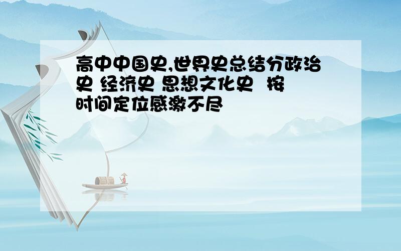 高中中国史,世界史总结分政治史 经济史 思想文化史  按时间定位感激不尽