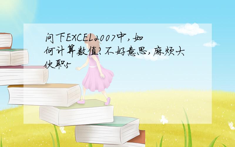 问下EXCEL2007中,如何计算数值?不好意思,麻烦大伙职5