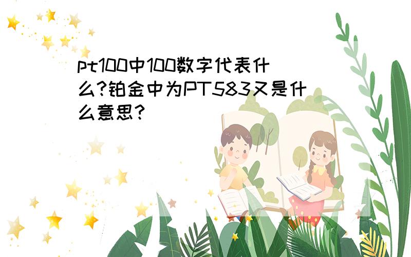 pt100中100数字代表什么?铂金中为PT583又是什么意思?