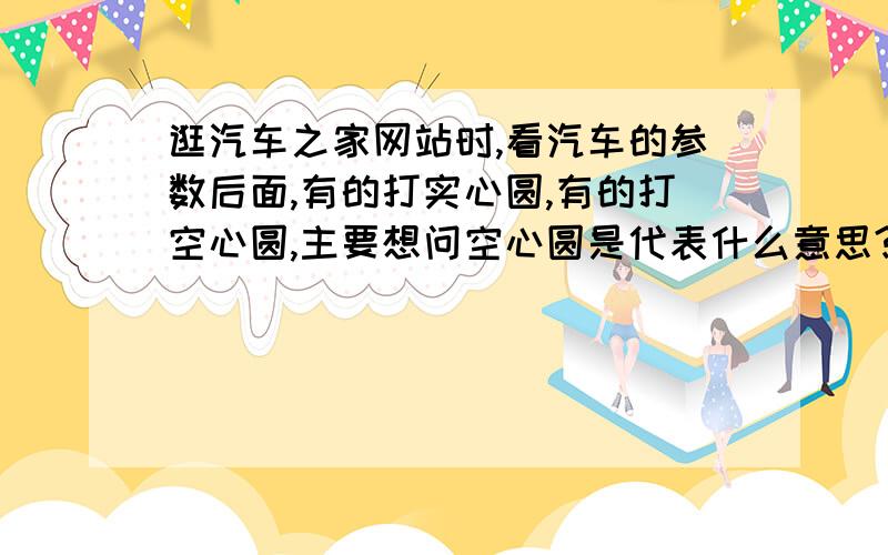 逛汽车之家网站时,看汽车的参数后面,有的打实心圆,有的打空心圆,主要想问空心圆是代表什么意思?