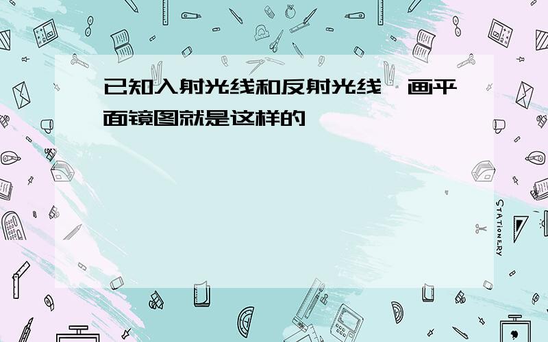 已知入射光线和反射光线,画平面镜图就是这样的