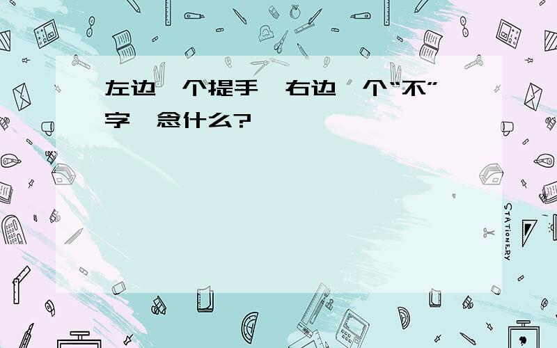 左边一个提手,右边一个“不”字,念什么?