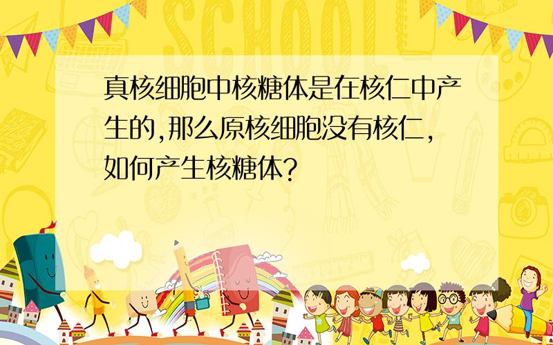 真核细胞中核糖体是在核仁中产生的,那么原核细胞没有核仁,如何产生核糖体?