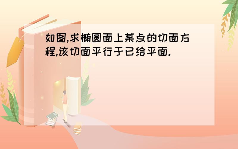 如图,求椭圆面上某点的切面方程,该切面平行于已给平面.