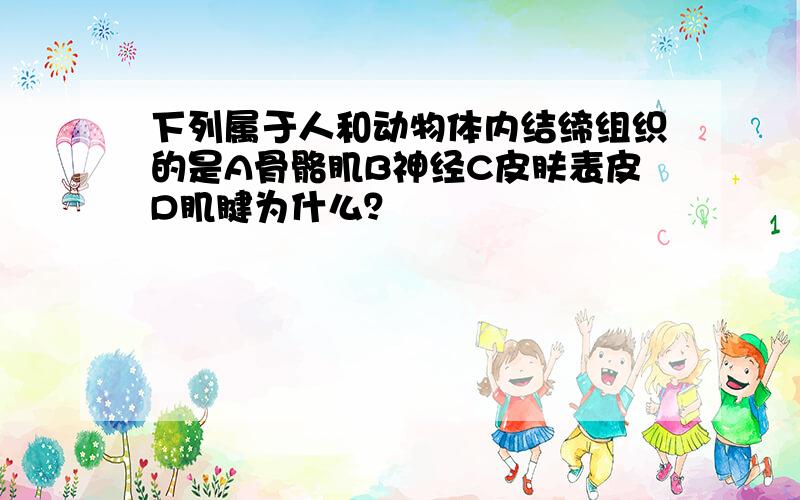 下列属于人和动物体内结缔组织的是A骨骼肌B神经C皮肤表皮D肌腱为什么？