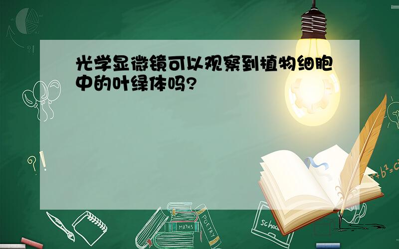 光学显微镜可以观察到植物细胞中的叶绿体吗?