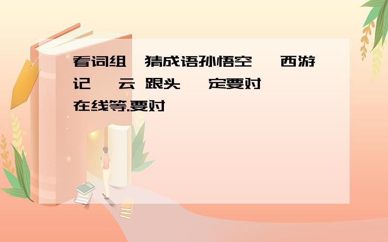 看词组,猜成语孙悟空 《西游记》 云 跟头 一定要对……在线等.要对