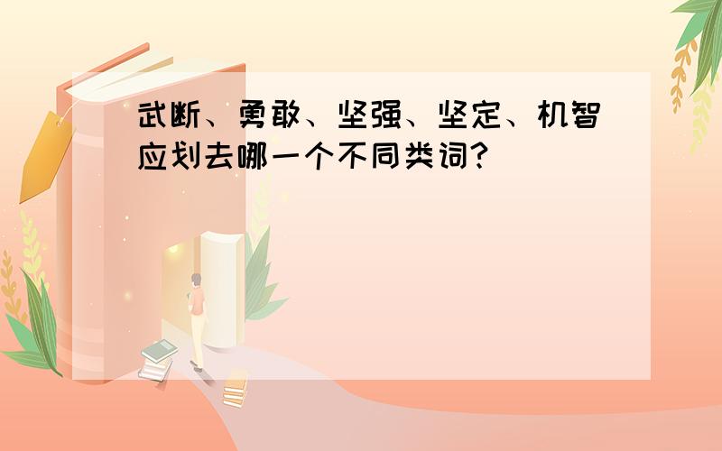 武断、勇敢、坚强、坚定、机智应划去哪一个不同类词?