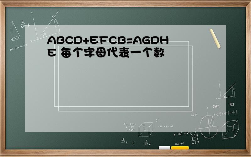 ABCD+EFCB=AGDHE 每个字母代表一个数