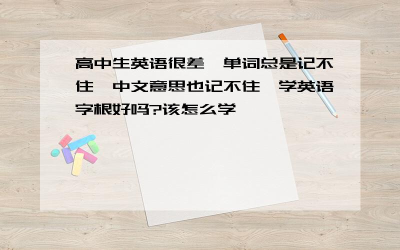 高中生英语很差,单词总是记不住,中文意思也记不住,学英语字根好吗?该怎么学