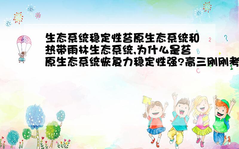 生态系统稳定性苔原生态系统和热带雨林生态系统,为什么是苔原生态系统恢复力稳定性强?高三刚刚考的题目～快～