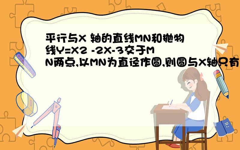 平行与X 轴的直线MN和抛物线Y=X2 -2X-3交于MN两点,以MN为直径作圆,则圆与X轴只有一个交点,求半径的长