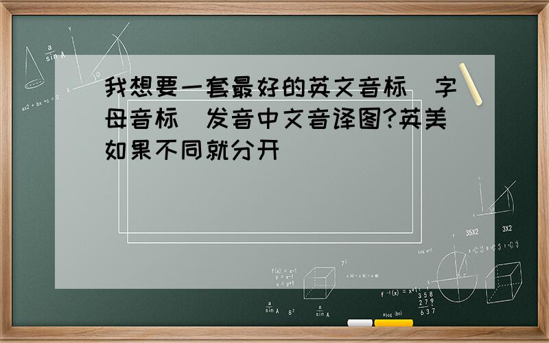 我想要一套最好的英文音标(字母音标)发音中文音译图?英美如果不同就分开