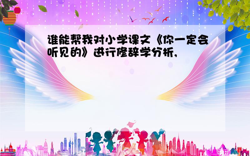 谁能帮我对小学课文《你一定会听见的》进行修辞学分析,