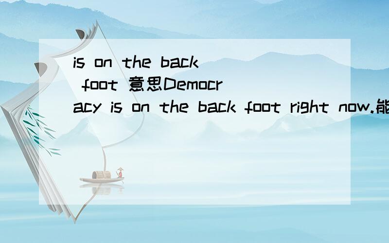 is on the back foot 意思Democracy is on the back foot right now.能不能再给出其他例句?