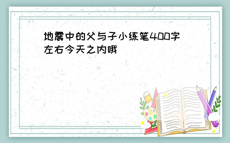 地震中的父与子小练笔400字左右今天之内哦